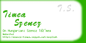 timea szencz business card